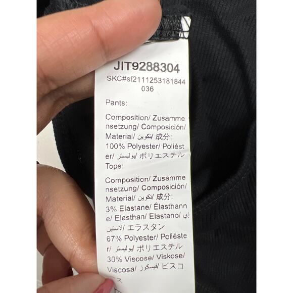 Women's Plus Size 3XL Black One Shoulder Crop Top Paperbag Pants Outfit Set - Picture 10 of 10